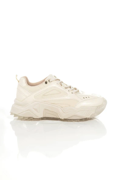Alba Krem Rengi Sneaker Günlük Kadın Spor Ayakkabı - 5