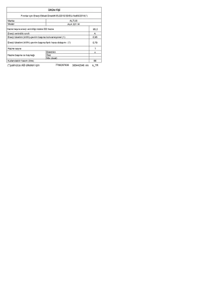 Altus ALA 321 W Beyaz Ankastre Fırın - Resim 5