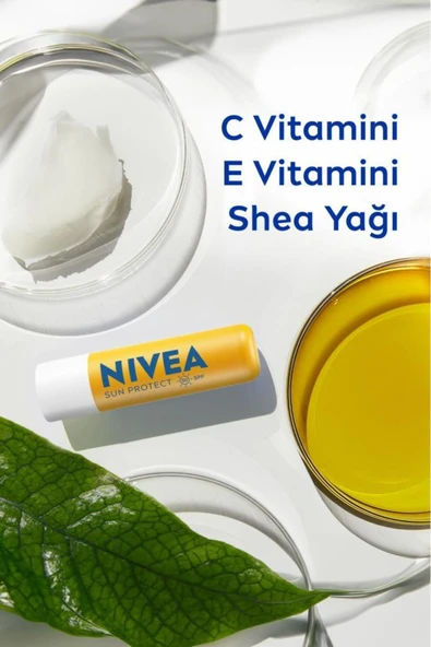 NIVEA SUN Yüksek Güneş Korumalı Dudak Bakım Kremi 4.8gr, SPF50, 24 Saat Nemlendirici, E ve C Vitamini - 5