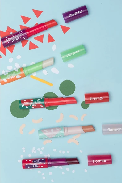 FLORMAR Shea ve Kakao Yağı İçeren Stik Renkli Dudak Nemlendiricisi - Lip Balm -003 STRAWBERRY-8690604555383 - 7