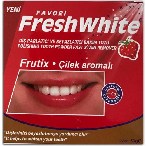 FRESH WHİTE DİŞ TOZU ÇİLEK AROMALI 50GR - Resim 2