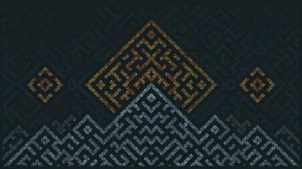Mozaik Etnik Motif Desenli Duvar Kağıtı - 7