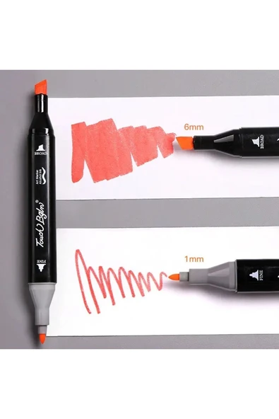 60 Renk Marker Resim Mimari Ve Grafik Tasarım Kalemi 60 LI Çift Taraflı Marker Keçeli Kalem Seti - 7