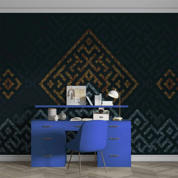 Mozaik Etnik Motif Desenli Duvar Kağıtı - 4