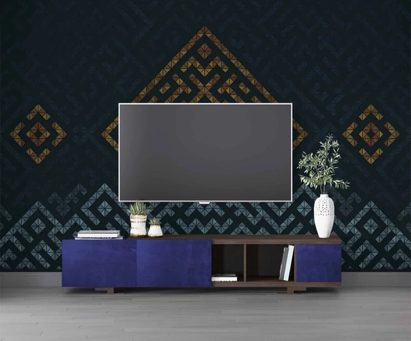 Mozaik Etnik Motif Desenli Duvar Kağıtı - 3