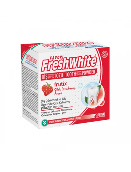 FRESH WHİTE DİŞ TOZU ÇİLEK AROMALI 50GR ürün görseli 1