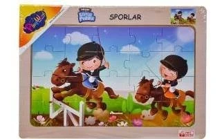 Ahşap Eğitici Puzzle - Sporlar - 20 Parça