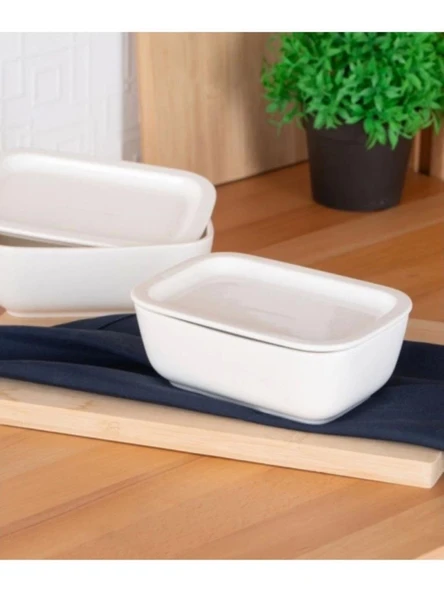 Acar Bianco Perla Tekli Kapaklı Porselen Fırın Kabı Kahvaltılık Kase 17 cm SCT-05428