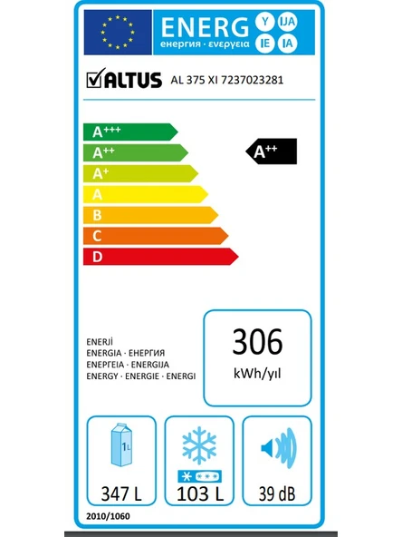 Altus AL 375 XIE Çift Kapılı No Frost Buzdolabı - 5