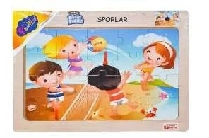 Ahşap Eğitici Puzzle - Sporlar - 20 Parça
