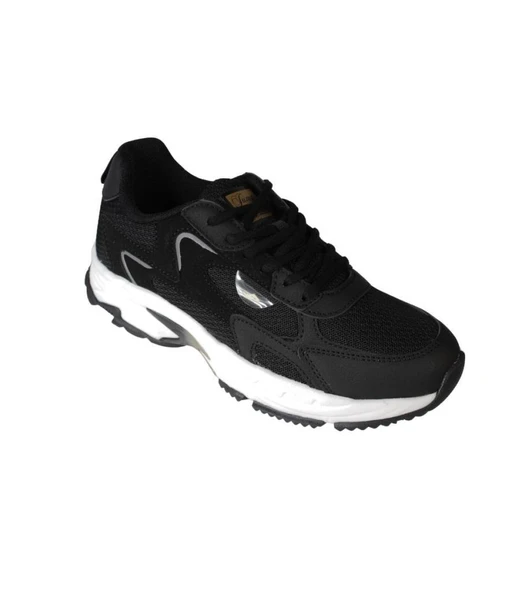 JUMP Kadın Siyah Kalın Taban Fileli Memory İç Taban Sneaker Spor Ayakkabı