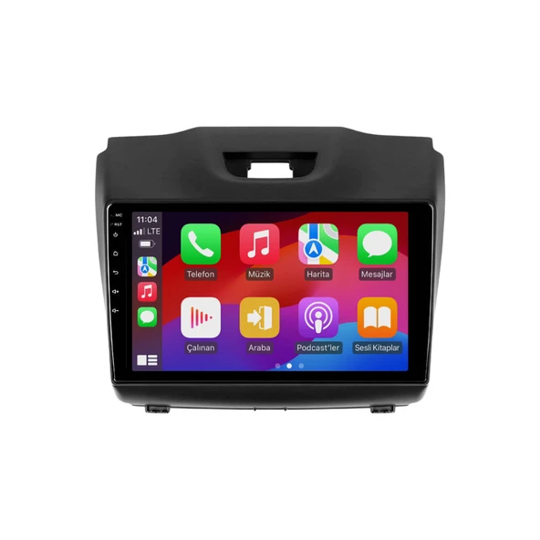 Isuzu D-Max Araç Multimedya Android Ekran Carplay Navigasyon Double Teyp 4+64 9" 12-19 Black CADENCE - Resim 2