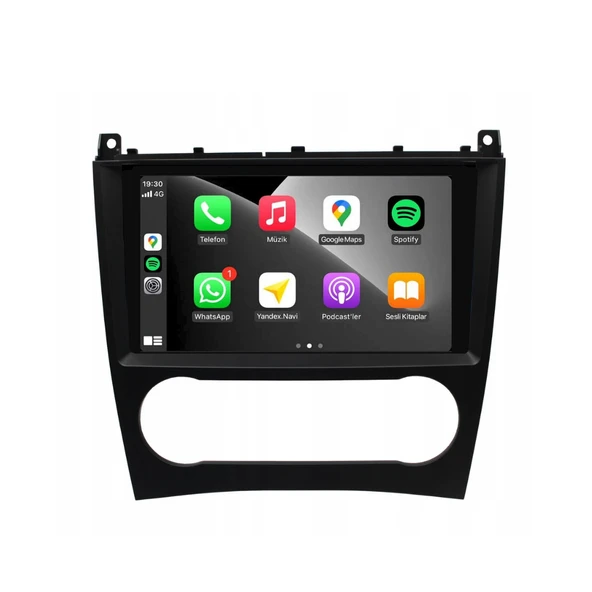 Mercedes C Class W203 Araç Multimedya Android Ekran Carplay Double Teyp 4+64 9" 04-07 Black CADENCE - Resim 3