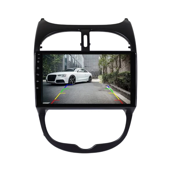 Peugeot 206 Araç Multimedya Android Ekran Carplay Navigasyon Double Teyp 4+64 9" 98-10 Black CADENCE - Resim 4