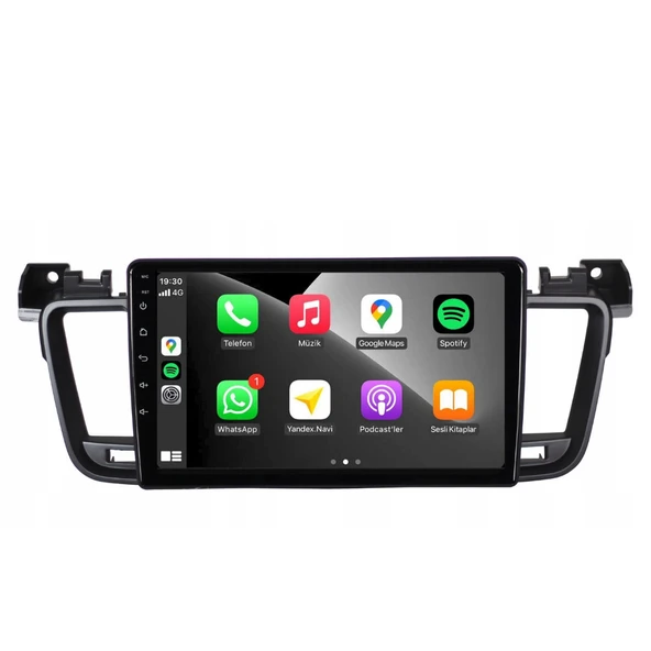Peugeot 508 Araç Multimedya Android Ekran Carplay Navigasyon Double Teyp 4+64 9" 12-18 Black CADENCE - Resim 3