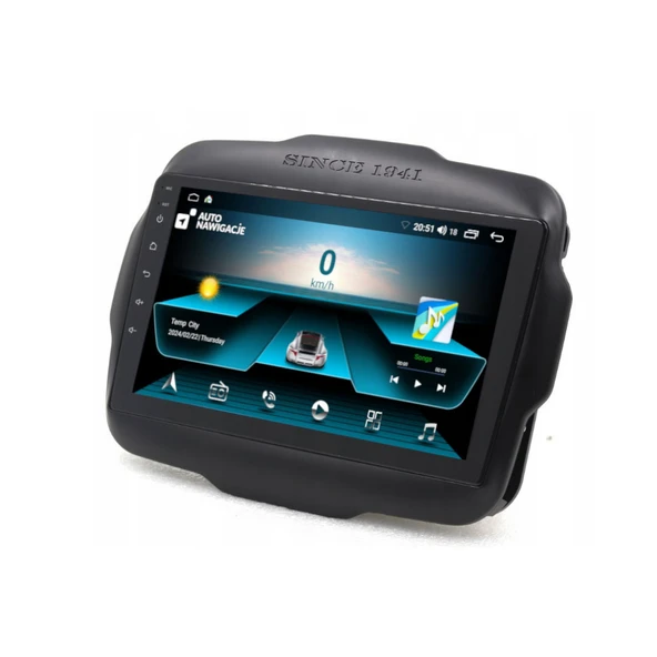 Jeep Renegade Araç Multimedya Android Ekran Carplay Navigasyon Double Teyp 4+64 9" 14-19 Black CADENCE - Resim 2