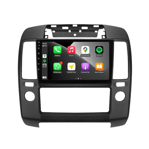 Nissan Navara Araç Multimedya Android Ekran Carplay Navigasyon Double Teyp 4+64 9" 05-10 Black CADENCE - Resim 2