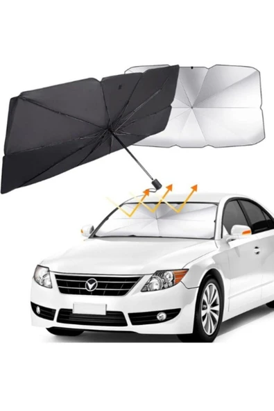 Tüm Binek Araçlar İçin Güneşlik Gölgelik Ön Cam Şemsiyesi Oto Araç İçi  Güneşlik Perde - Resim 8