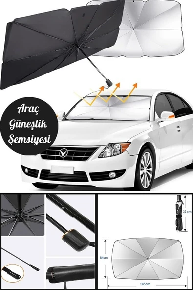 Güneşlik Gölgelik Ön Cam Şemsiyesi Oto Araç İçi Tüm Binek Araçlar İçin Güneşlik Perde