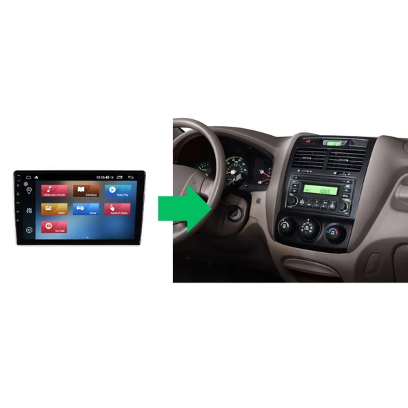 Kia Sportage Araç Multimedya Android Ekran Carplay Double Teyp 4+64 9" 05-09 Silver CADENCE KCK - Resim 5