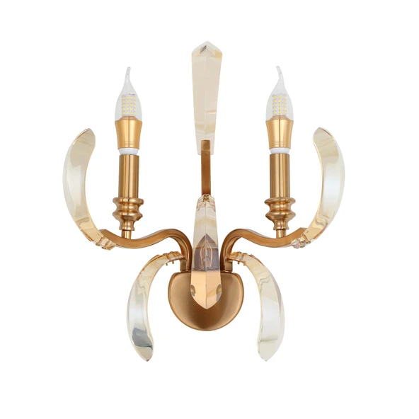 Ronja 2'li Bakır Eskitme Kristal Taşlı Yatak Başı, Salon Aplik - Resim 4