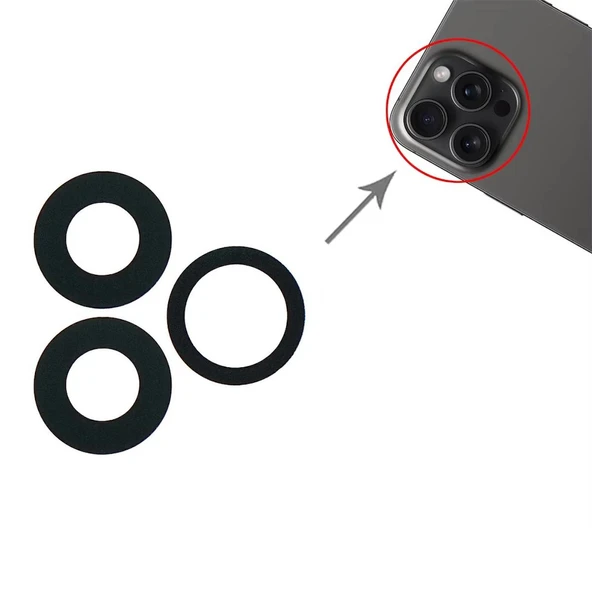 İphone 15 Pro Max İle Uyumlu Kamera Camı İthal Set ürün görseli 1