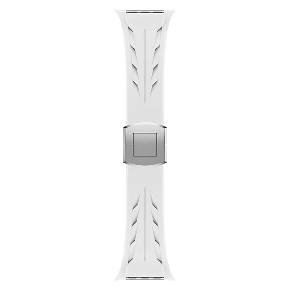 Watch 44mm Uyumlu Akıllı Saat Kordonu-127 Metal Tokalı Silikon Kordon - 9