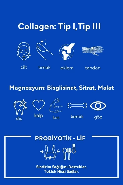 Vitaceel Magnezyum Complex Ve Collagen Tip 1, 3 Içeren Bisglisinat, Malat, Sitrat, B6 - 4