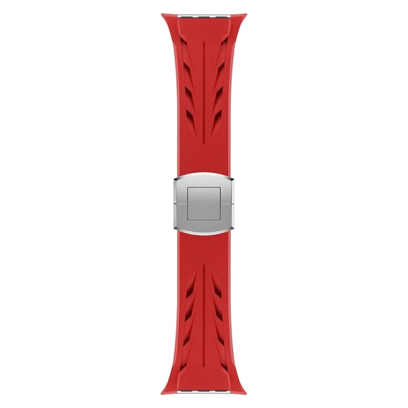 Watch Ultra 49mm Uyumlu Akıllı Saat Kordonu-127 Metal Tokalı Silikon Kordon - 4