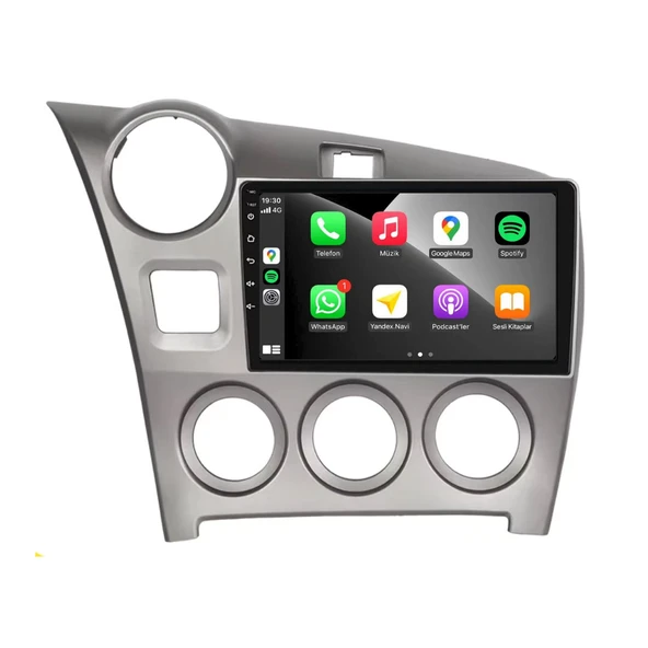 Toyota Matrix Araç Multimedya Android Ekran Carplay Double Teyp 4+64 9" 09-14 Silver CADENCE - 2