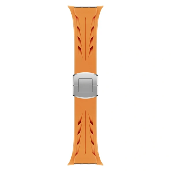 Watch 42mm Uyumlu Akıllı Saat Kordonu-127 Metal Tokalı Silikon Kordon - 5