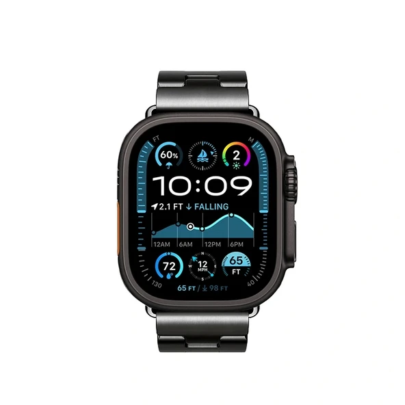 Watch Ultra 49mm Uyumlu Akıllı Saat Kordonu-125 Metal Kordon Strap Kayış - 3