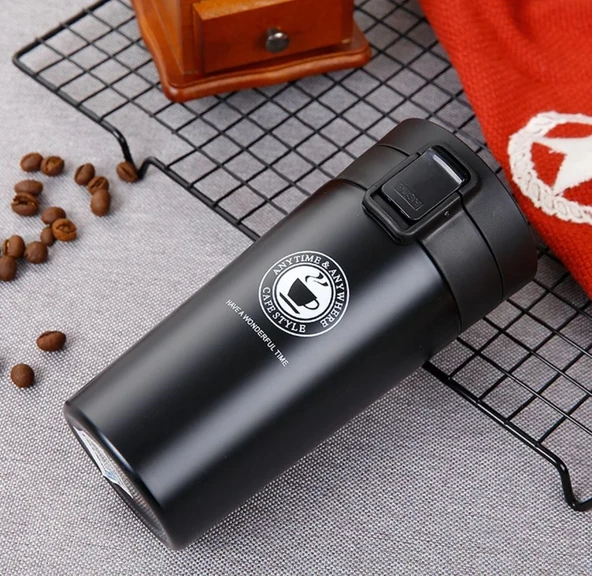 12 Saat Sıcak Soğuk Filtreli Çay Kahve Termosu Çift Katmanlı Paslanmaz Çelik Bardak Mug 380ml Termos - 2