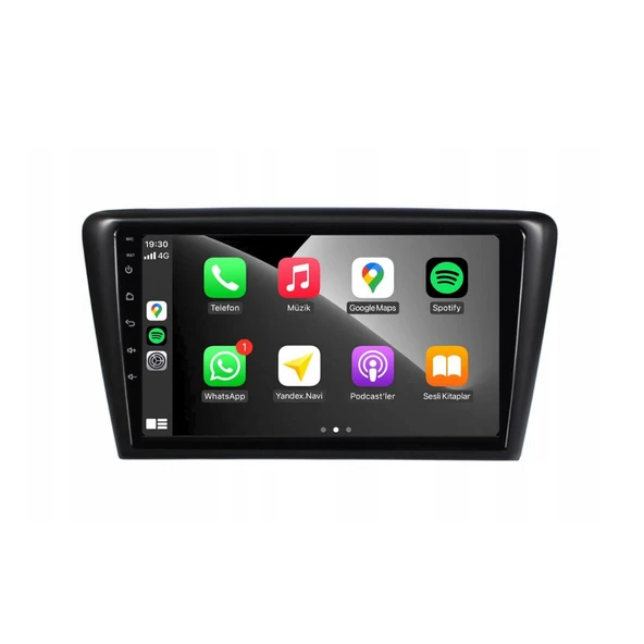 Skoda Rapid Araç Multimedya Android Ekran Carplay Navigasyon Double Teyp 4+64 9" 13-18 Black CADENCE - Resim 3