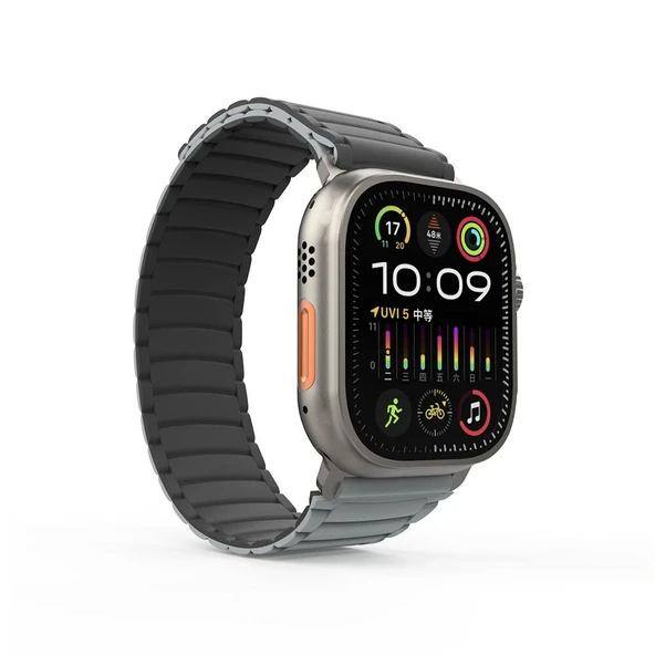 Watch Ultra 49mm Uyumlu Akıllı Saat Kordonu-122 Silikon Kordon Strap Kayış - 3