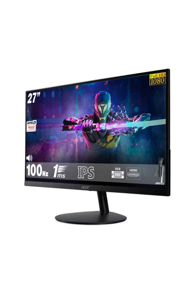 Acer SA272 27" 100 Hz 1 Ms (HDMI + VGA ) 1920×1080 Freesync FHD IPS Flat Monitör UM.HS2EE.E09 - 3