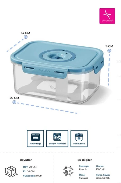 Primanova Seoul Taze Ürün Saklama Kabı 1300ML - 2