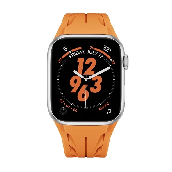 Watch 42mm Uyumlu Akıllı Saat Kordonu-127 Metal Tokalı Silikon Kordon - 2