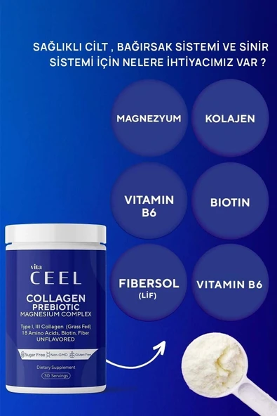 Vitaceel Magnezyum Complex Ve Collagen Tip 1, 3 Içeren Bisglisinat, Malat, Sitrat, B6 - 3