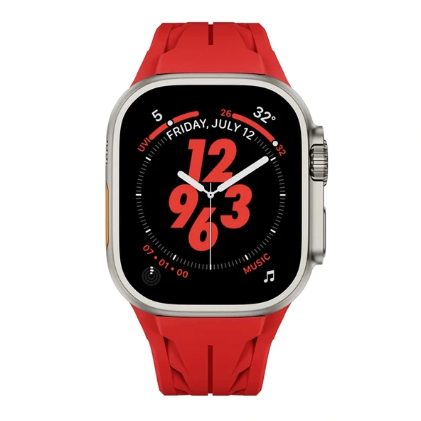 Watch Ultra 49mm Uyumlu Akıllı Saat Kordonu-127 Metal Tokalı Silikon Kordon - 2