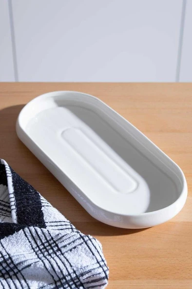 Acar Bianco Perla Porselen Oval Kayık Tabak - 32 cm SCT-21-0246
