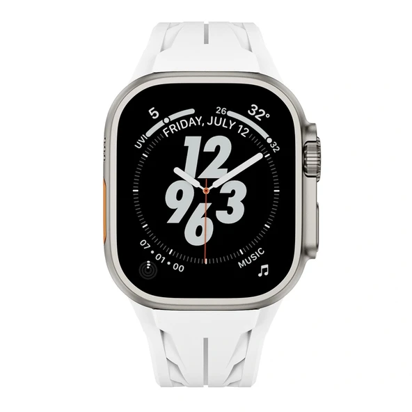 Watch Ultra 49mm Uyumlu Akıllı Saat Kordonu-127 Metal Tokalı Silikon Kordon - 11