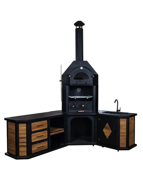 Reyo ZS Hermanos Granit Evyeli Avangarde Köşe Fırınlı Barbekü ürün görseli