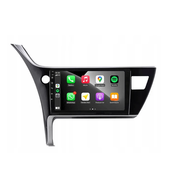 Toyota Corolla Araç Multimedya Android Ekran Carplay Double Teyp 4+64 9" 17-18 Black CADENCE - Resim 3