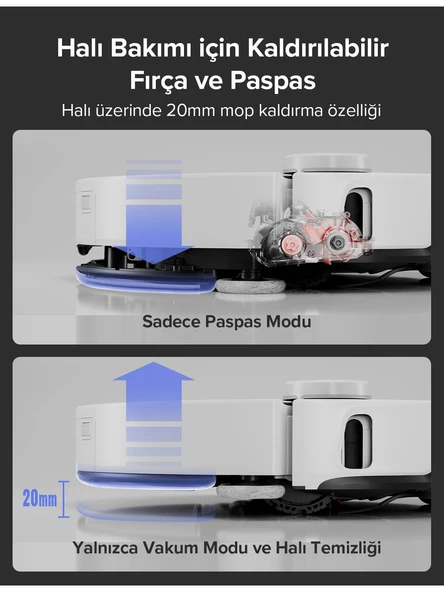 Roborock S8 MaxV Ultra Beyaz Çöp İstasyonlu Akıllı Robot Süpürge - 4