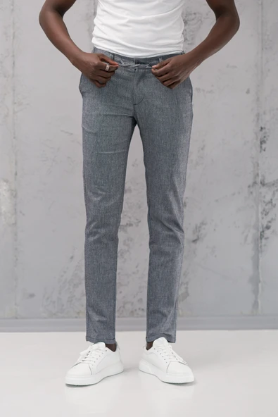 Beli Lastikli ve İplikli Slimfit Pamuklu Jogger Pantolon - Resim 11