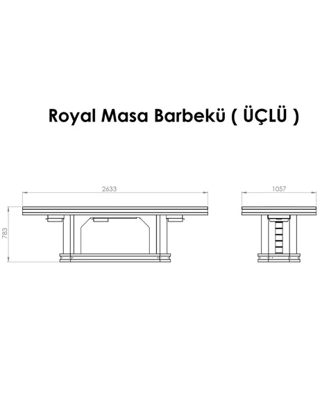 Reyo ZS Hermanos 10 Kişilik Royal Masa Barbekü - 2