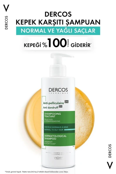 Vichy Dercos Anti Dandruff Kepek Karşıtı Şampuan 390 ml - Normal Ve Yağlı Saçlar - 2