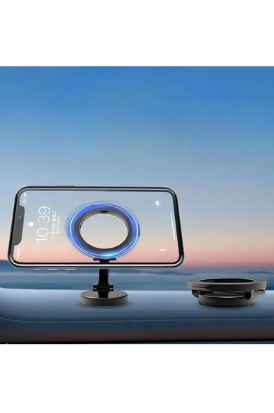 QASUL Mıknatıslı Katlanır Manyetik Araba İçi MagSafe İçin Cep Telefonu Tutucu 360 ° Dönebilen - 6