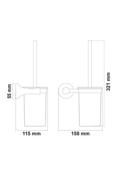 SARAY İNCİ KLOZET FIRÇASI (FÜME) - Resim 2